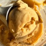 Scoop of pumpkin ice cream.