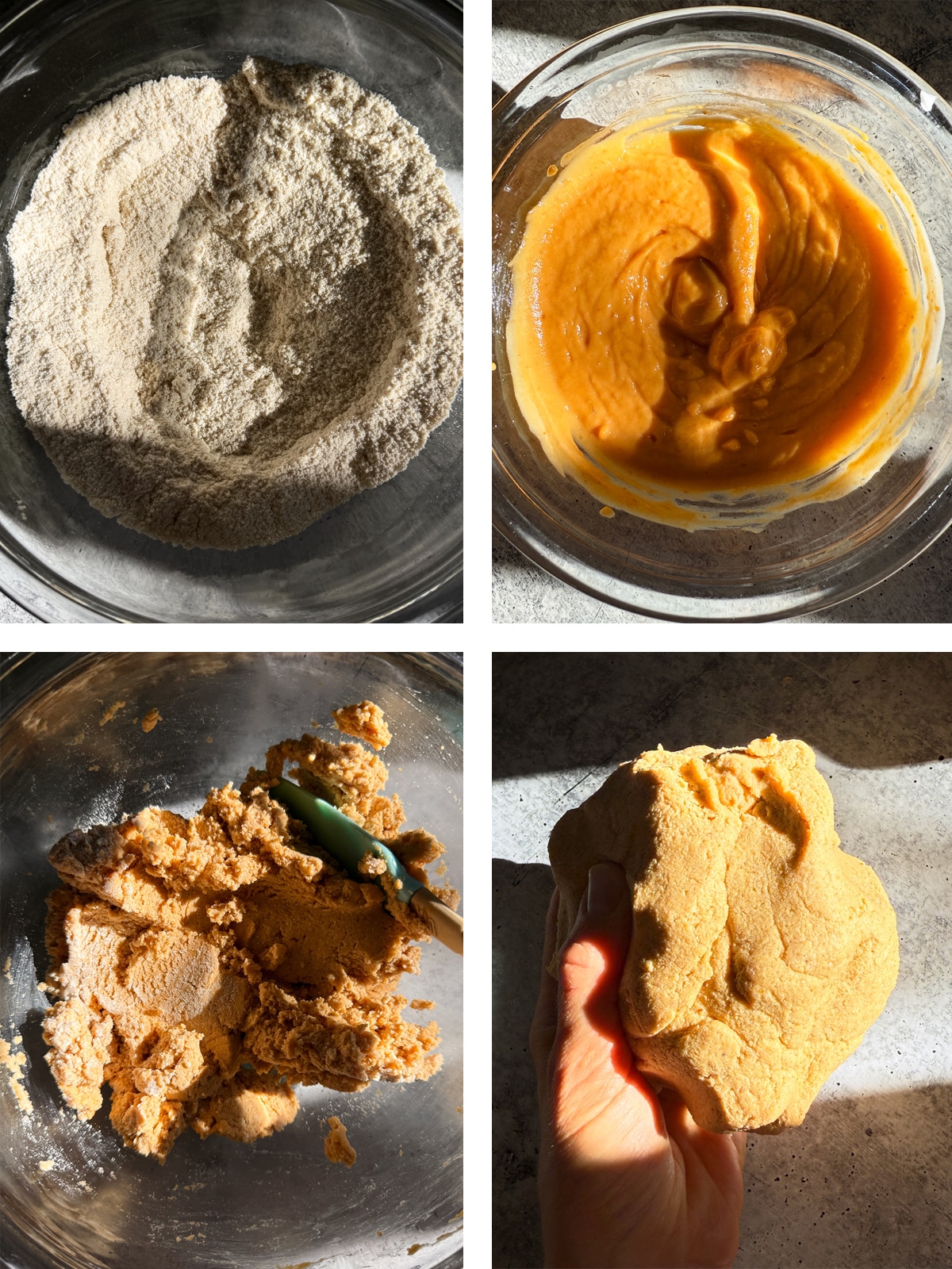 How to make the dough for the pumpkin bagels.