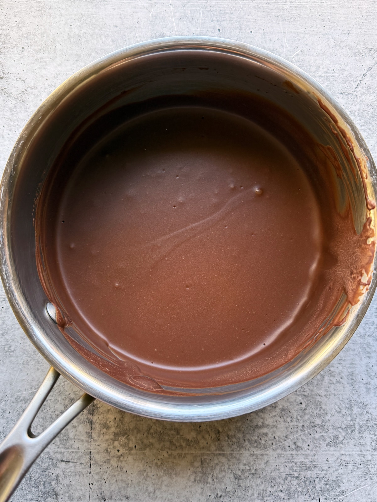 Truffle filling that has been in the fridge to set.