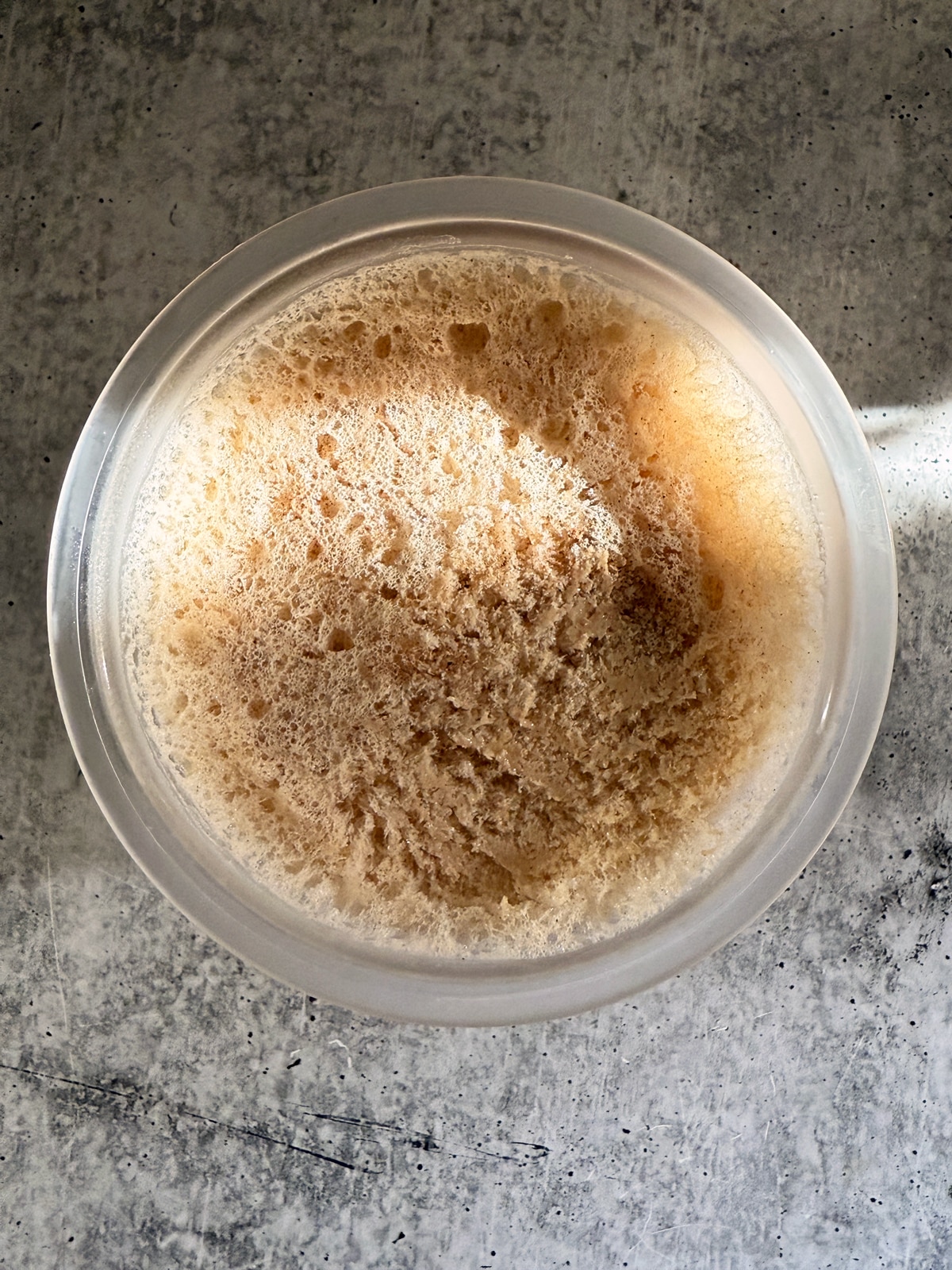 Frozen pint before blending.