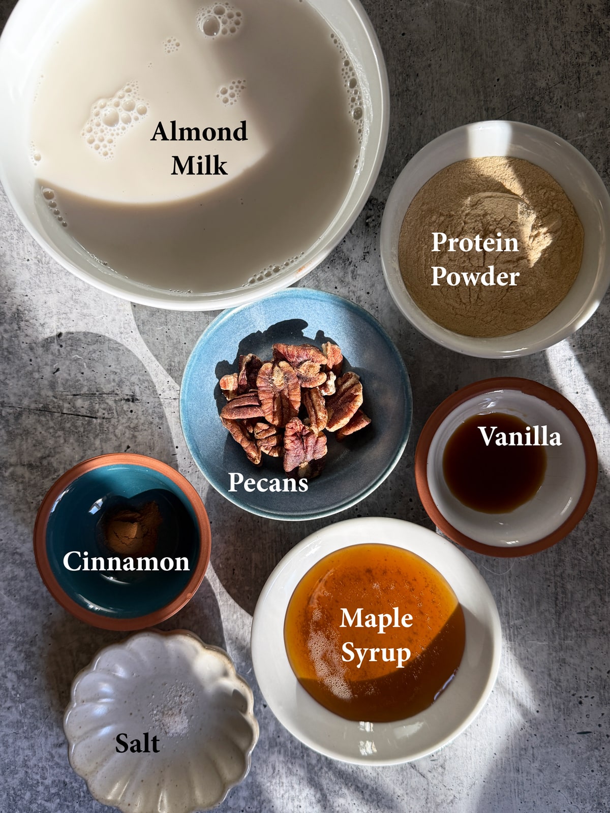 Ingredients in maple pecan ninja creami ice cream.