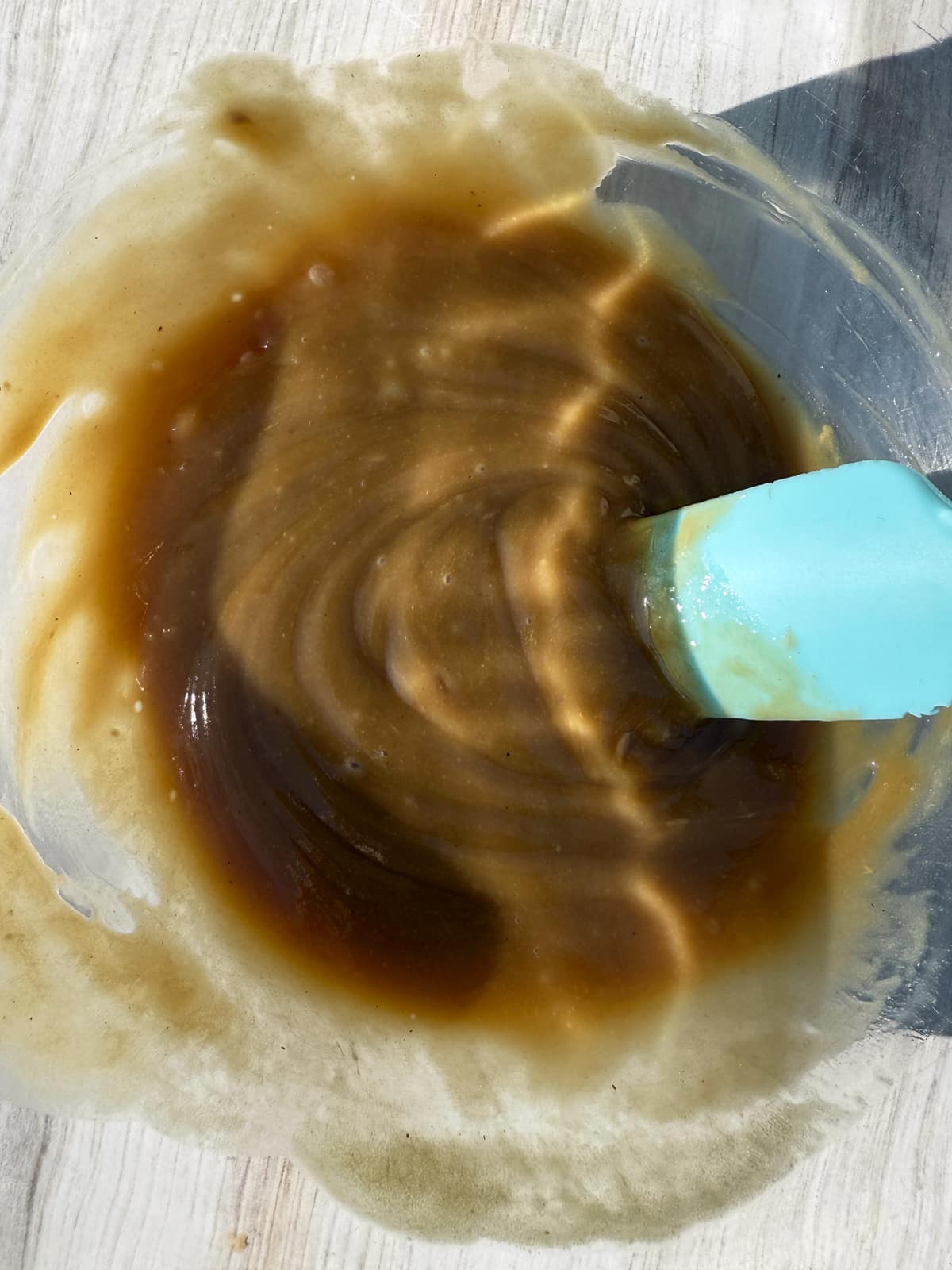 Combined wet cookie ingredients.