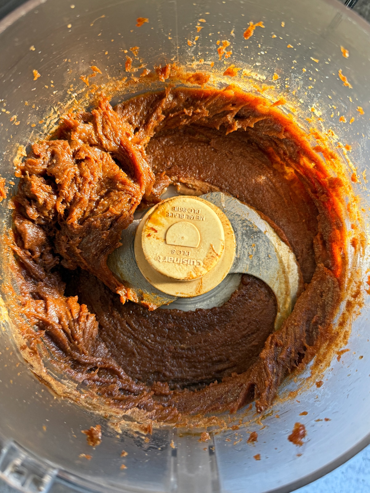 Making the filling in a food processor.