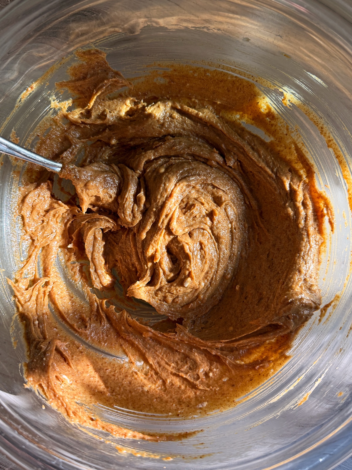 Combined wet ingredients.