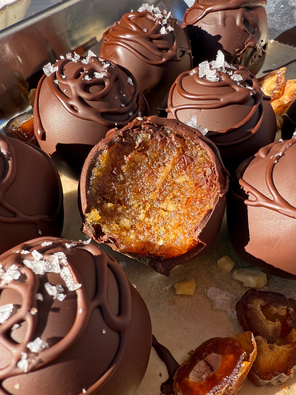 Bite of a ball to show inside texture.