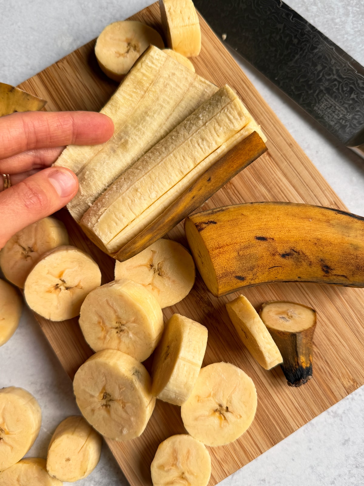 How to cut a plantain.
