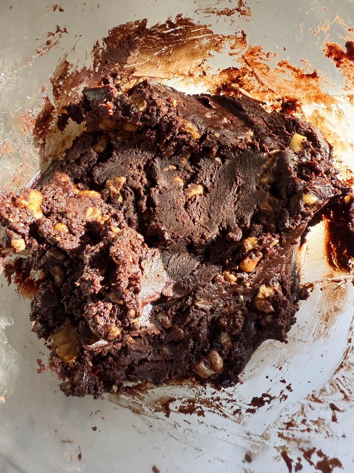 Filling for chocolate walnut truffles.