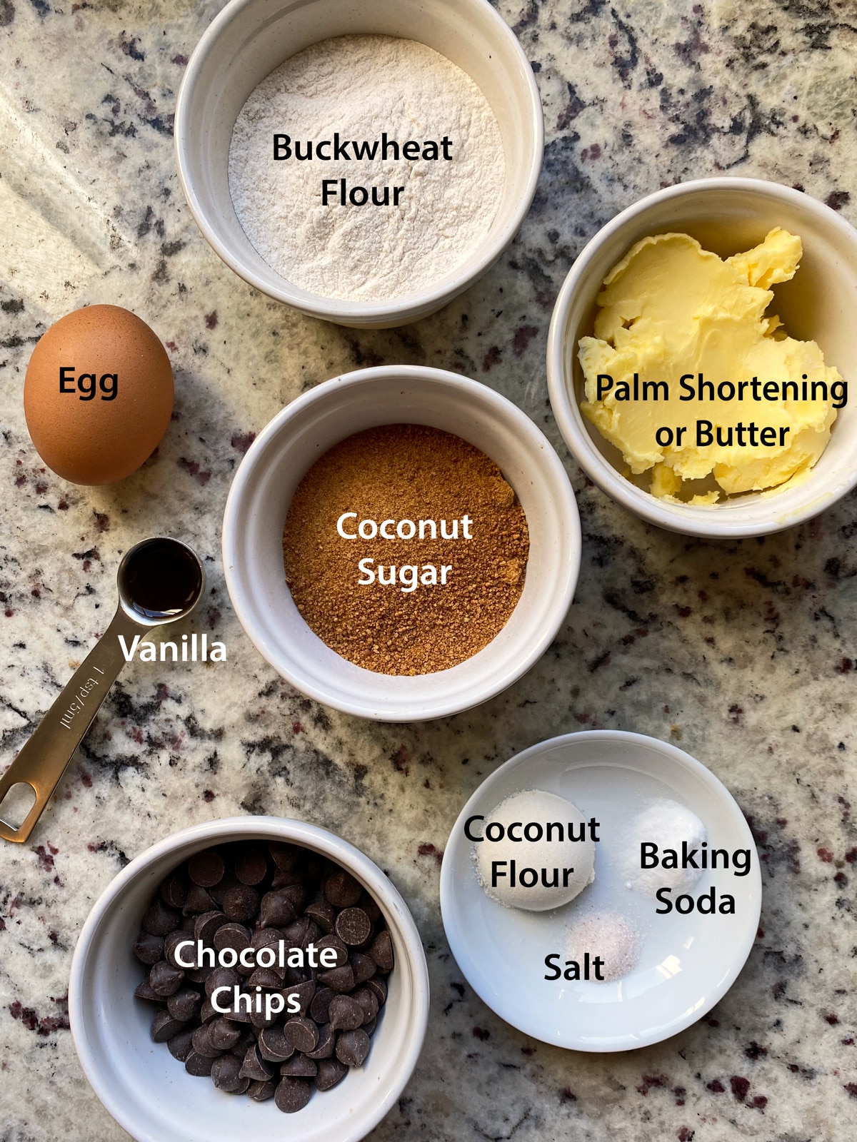 Ingredients needed to make buckwheat cookies