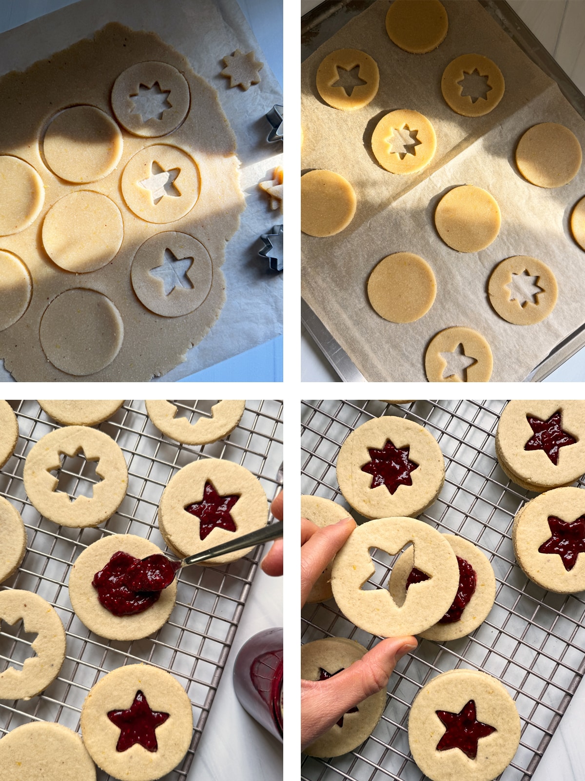 Shaping, baking and assembling the cookies.