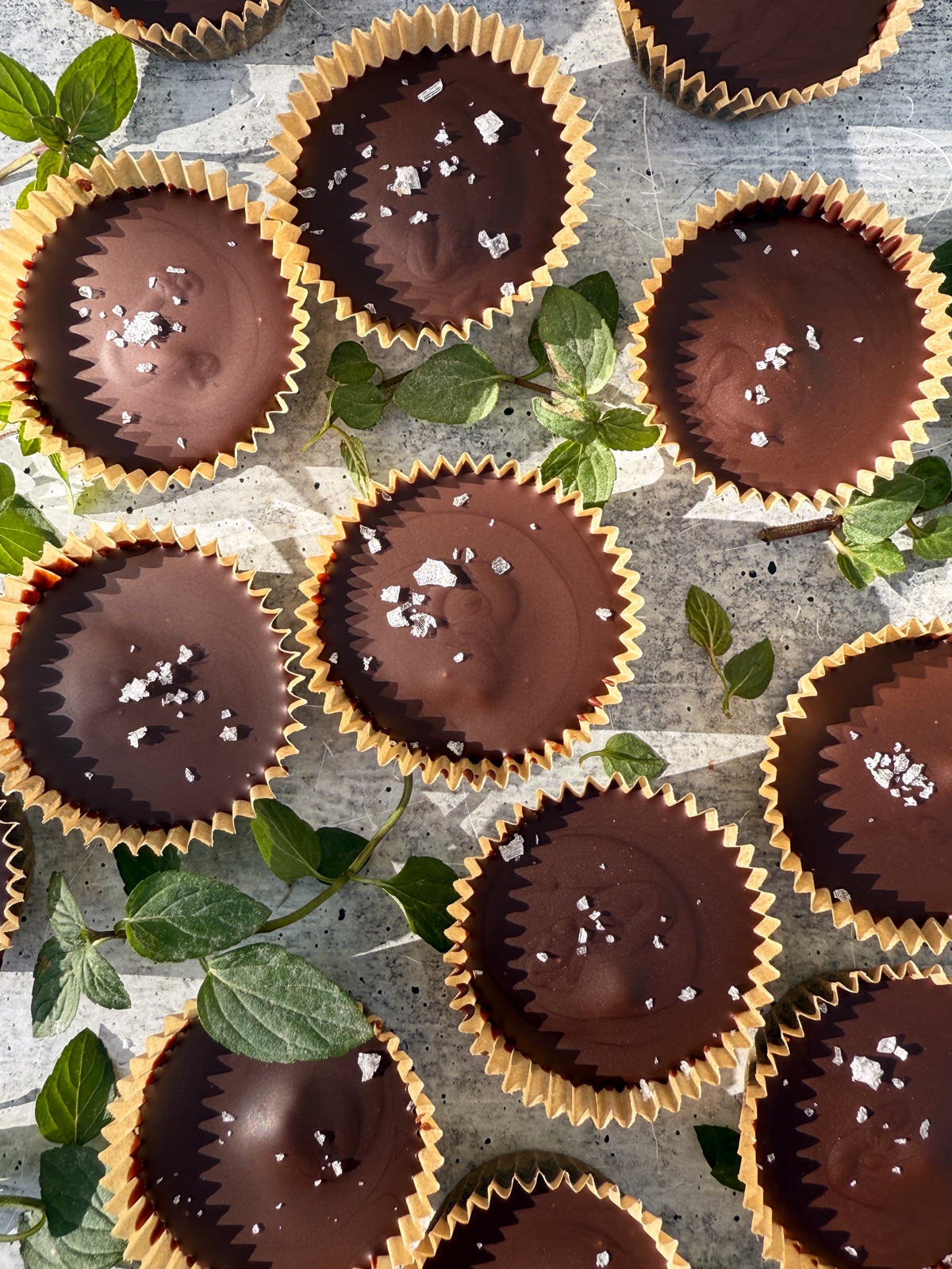 Top view of almond butter cups.