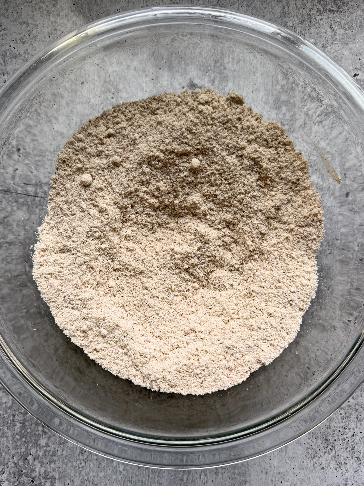 Dry ingredients in mixing bowl.