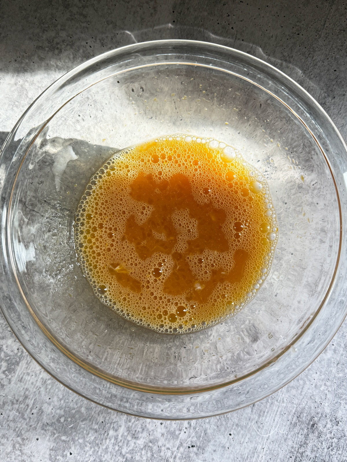 Combined wet ingredients in small mixing bowl.