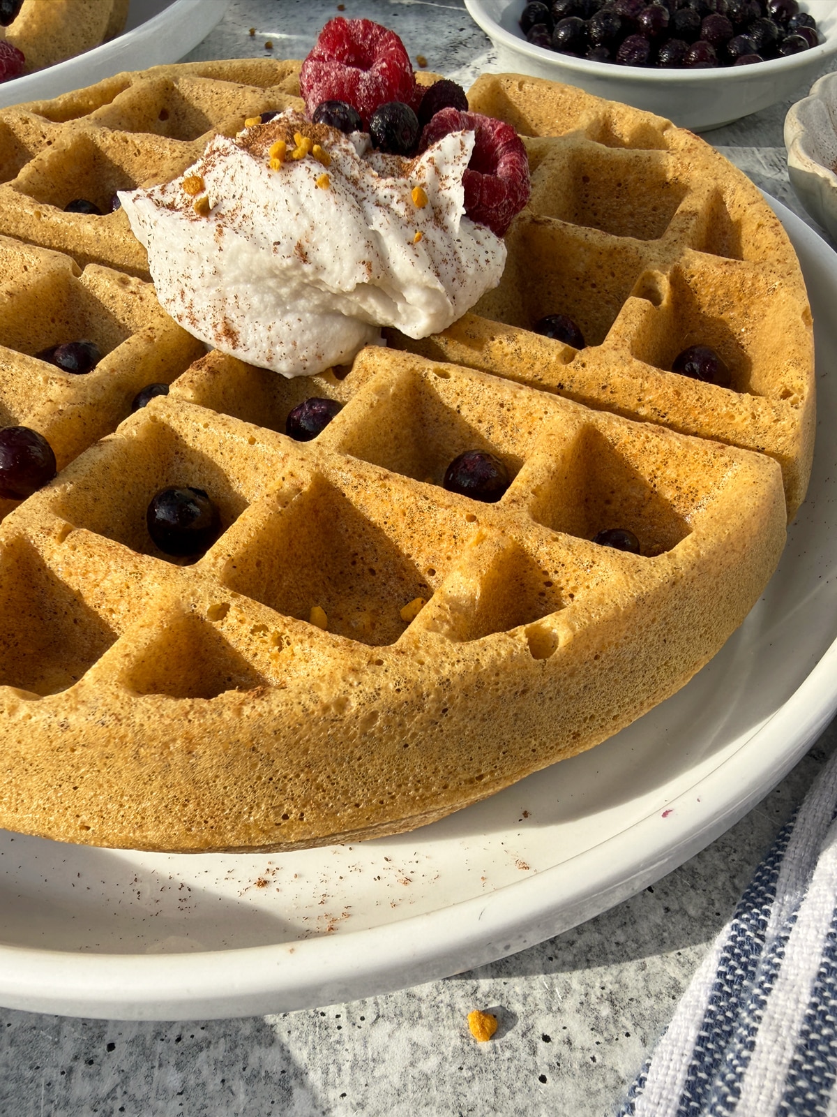 Side view of waffle.