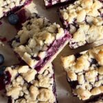 Paleo blueberry crumb bars.