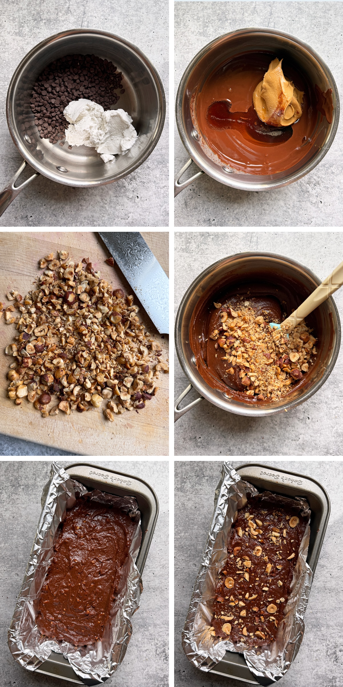 Steps for how to make hazelnut fudge.