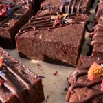 Side view of paleo collagen brownies.