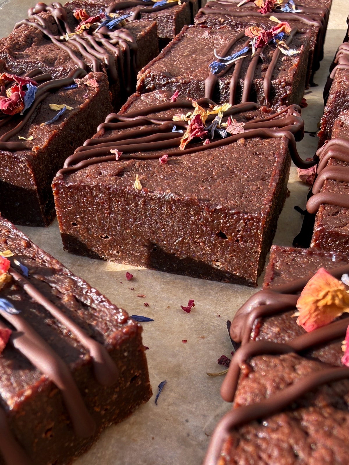 Side view of paleo collagen brownies.