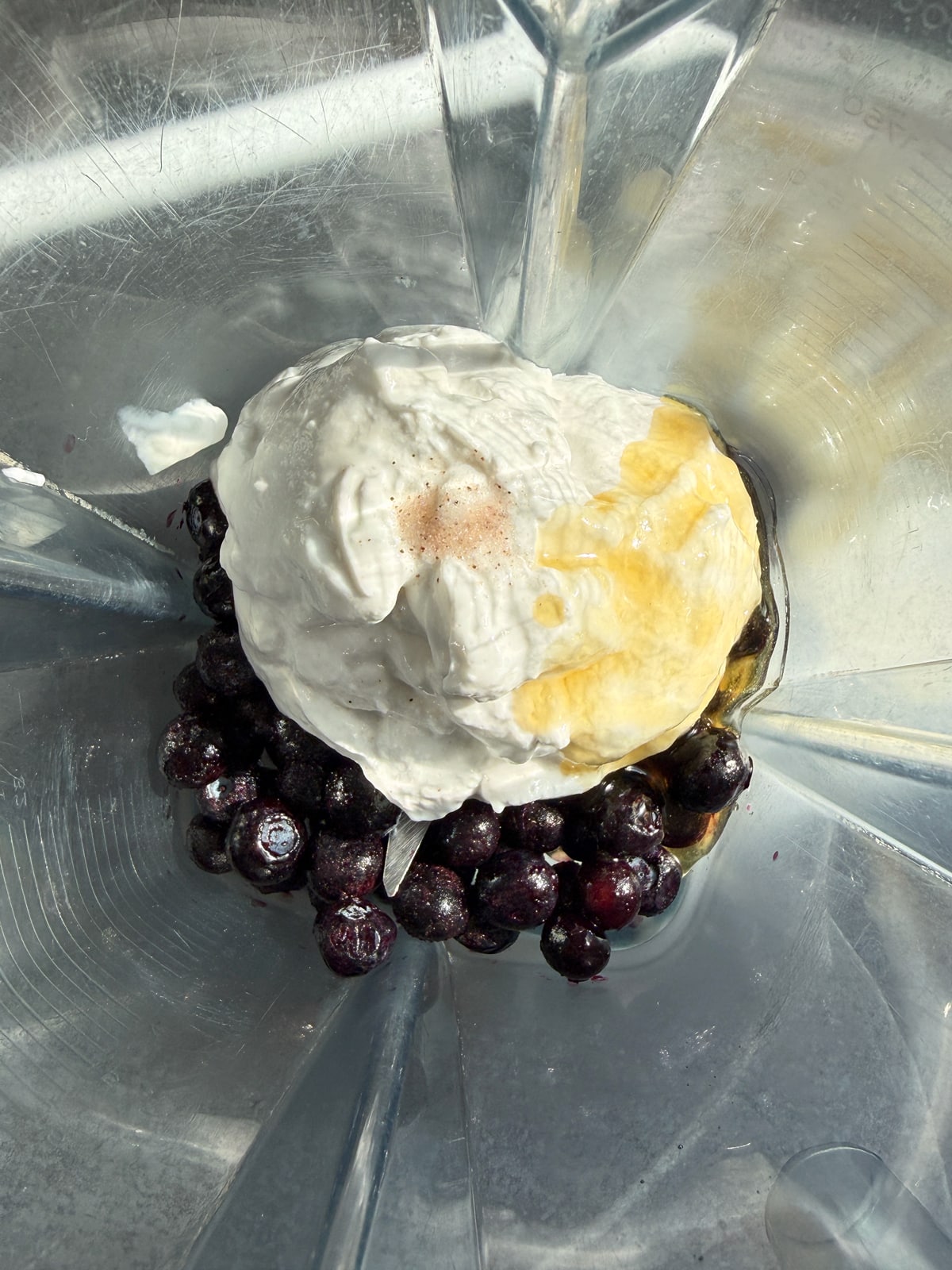 Filling ingredients in blender.