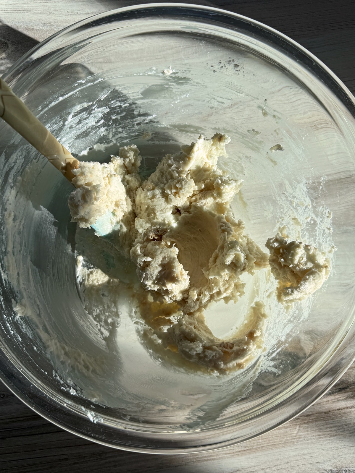 Mixing the ingredients.