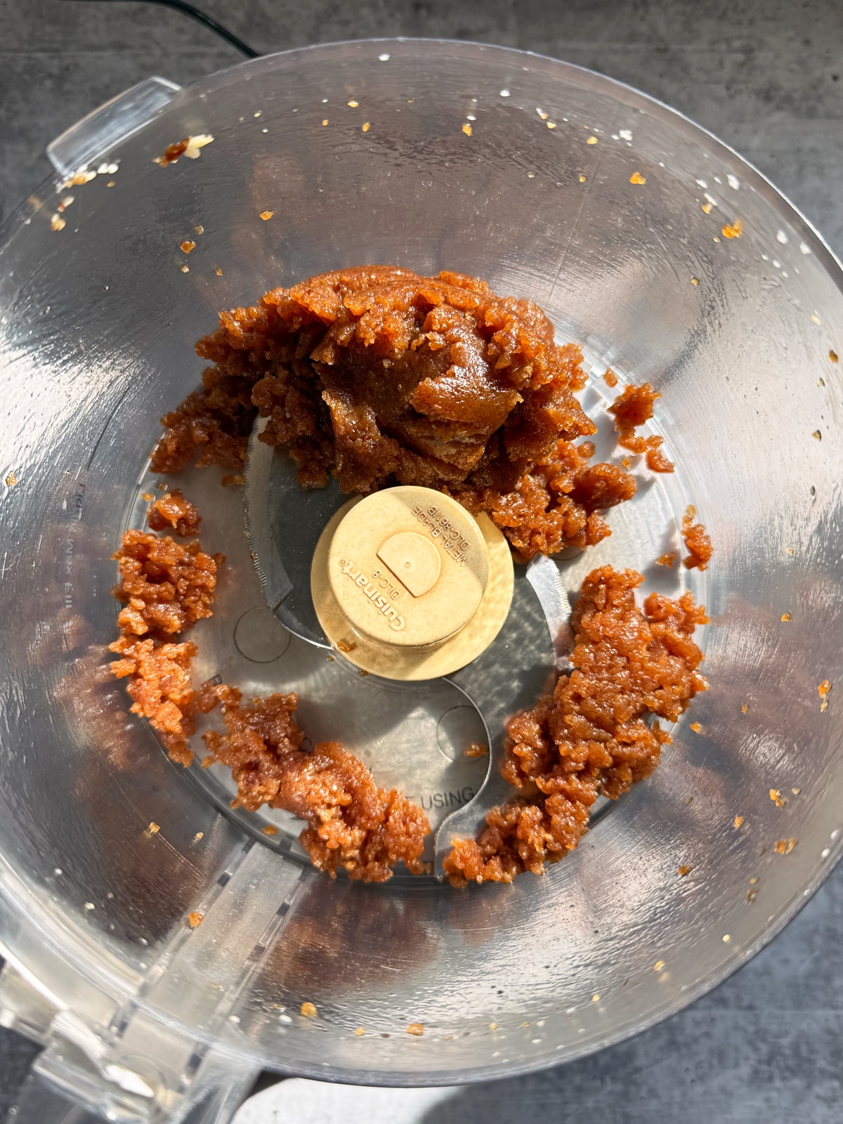 Filling ingredients blended in food processor.