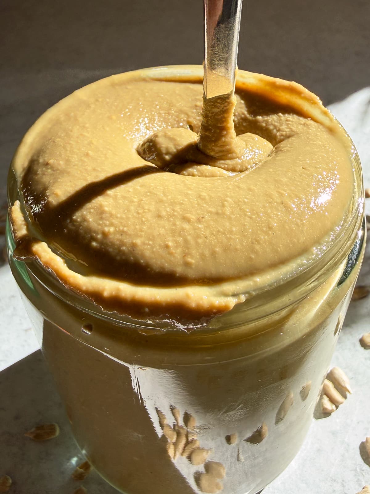 Creamy homemade sunbutter.
