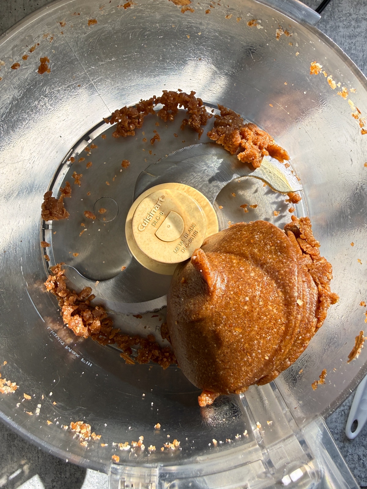 Blended filling in food processor.