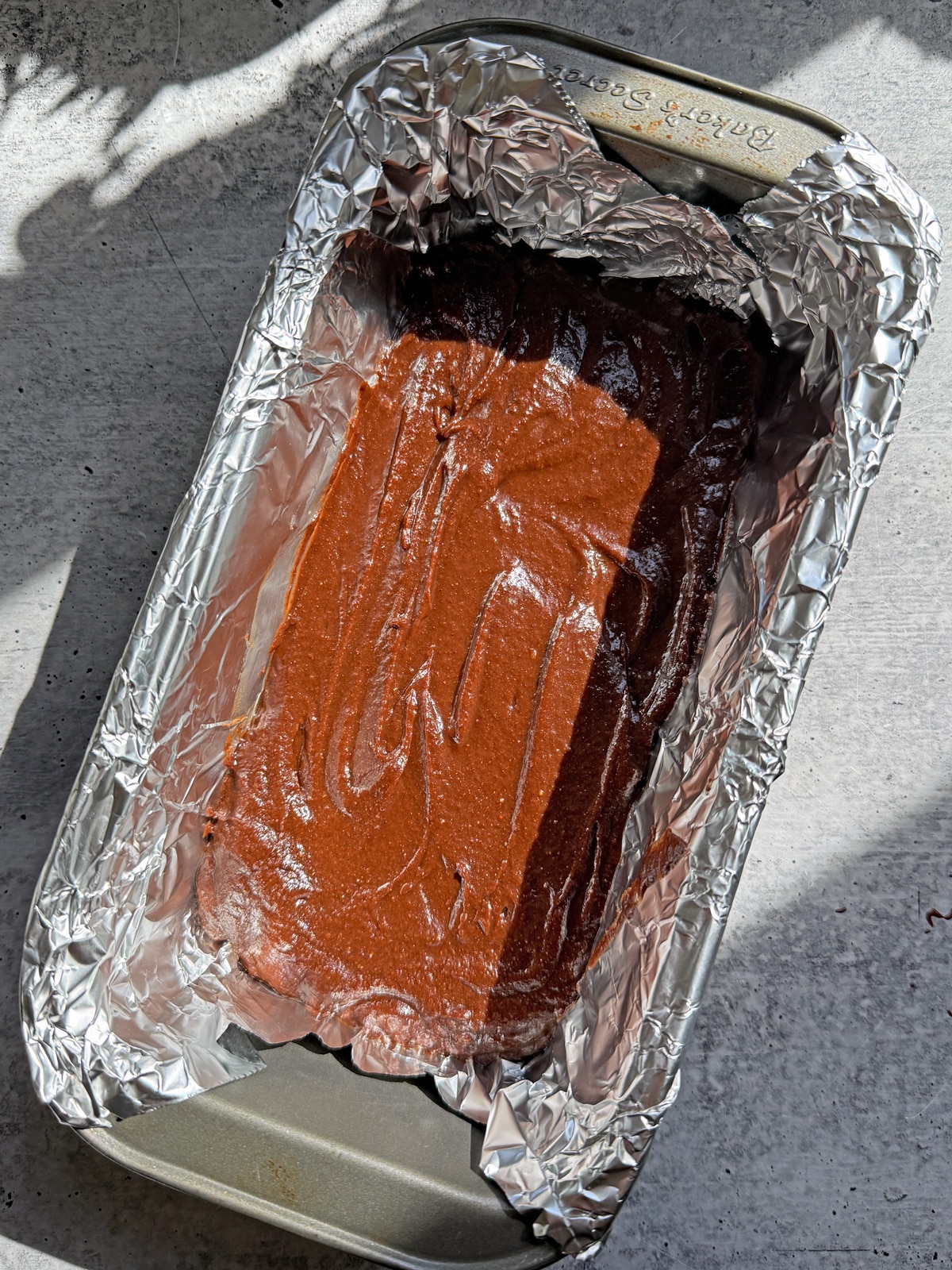 Fudge in a foil lined loaf pan.