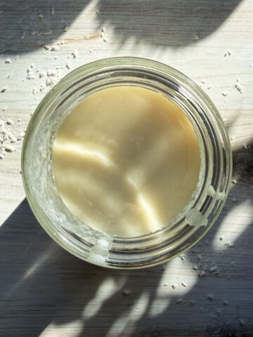 Jar of coconut butter.