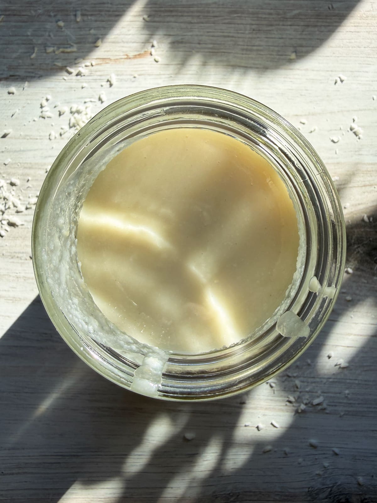 Jar of coconut butter.