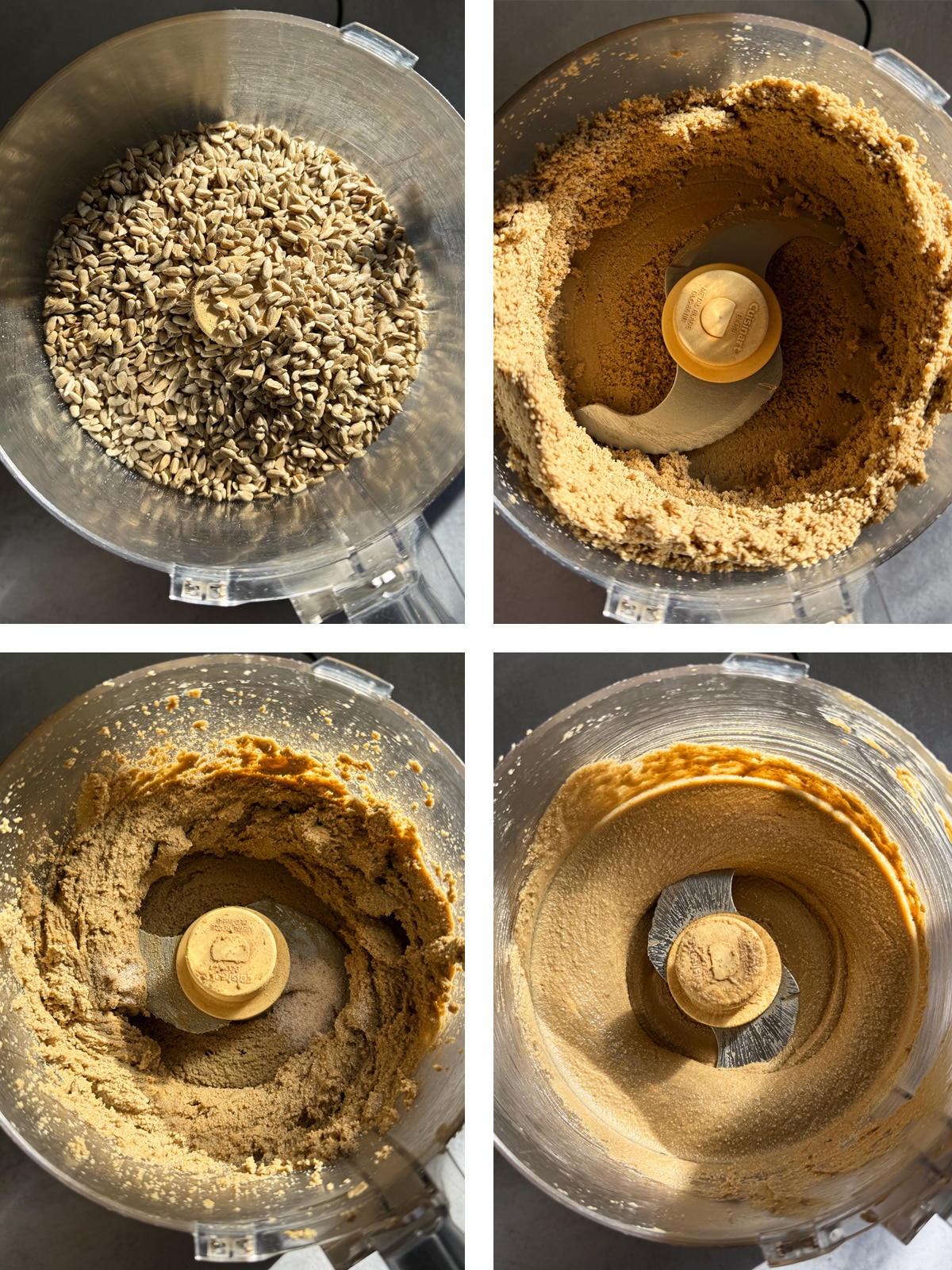 How to make sunflower seed butter in a food processor.