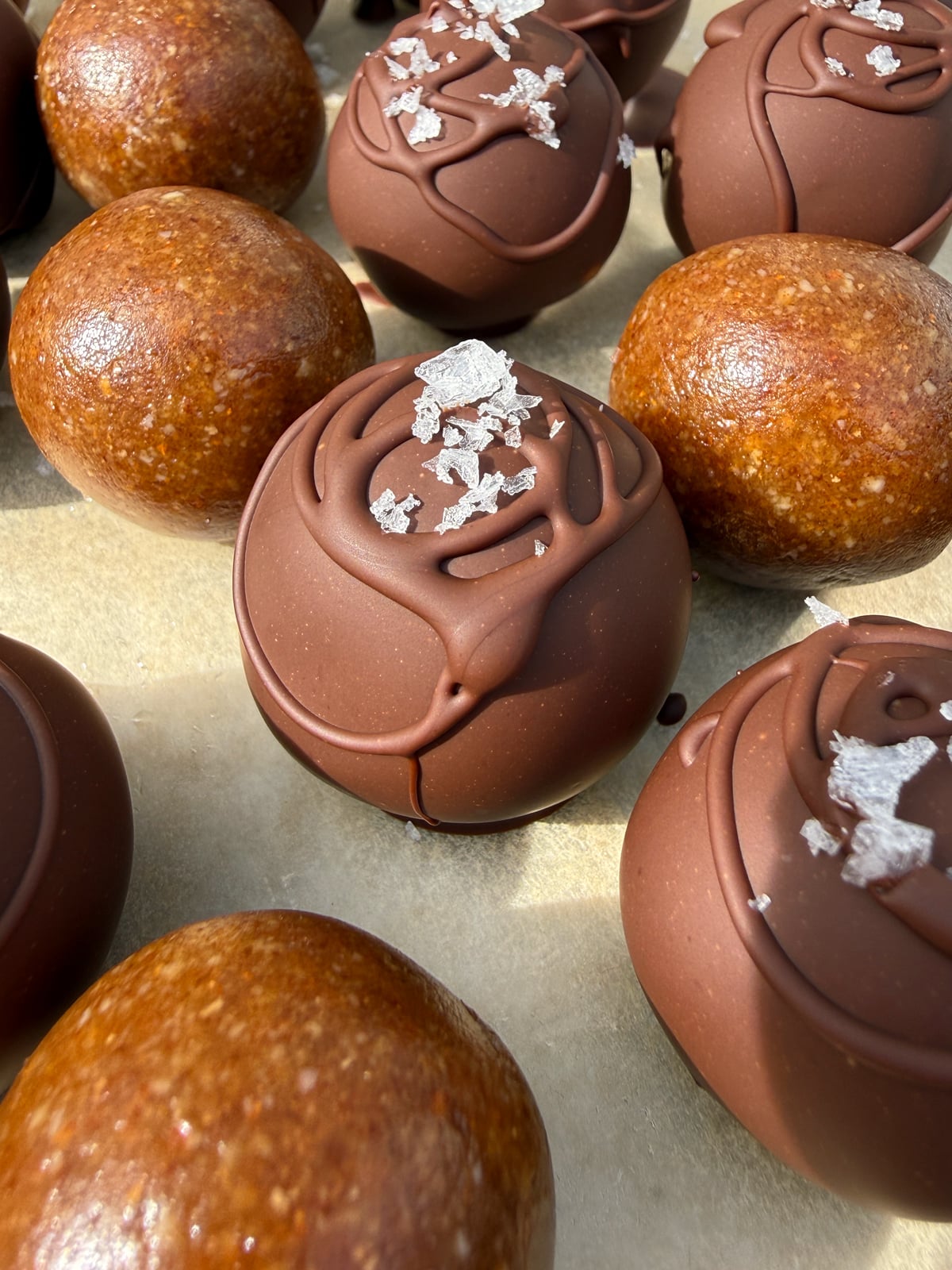 Close up of date ball.