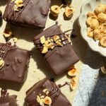 Top down view of hazelnut bars.