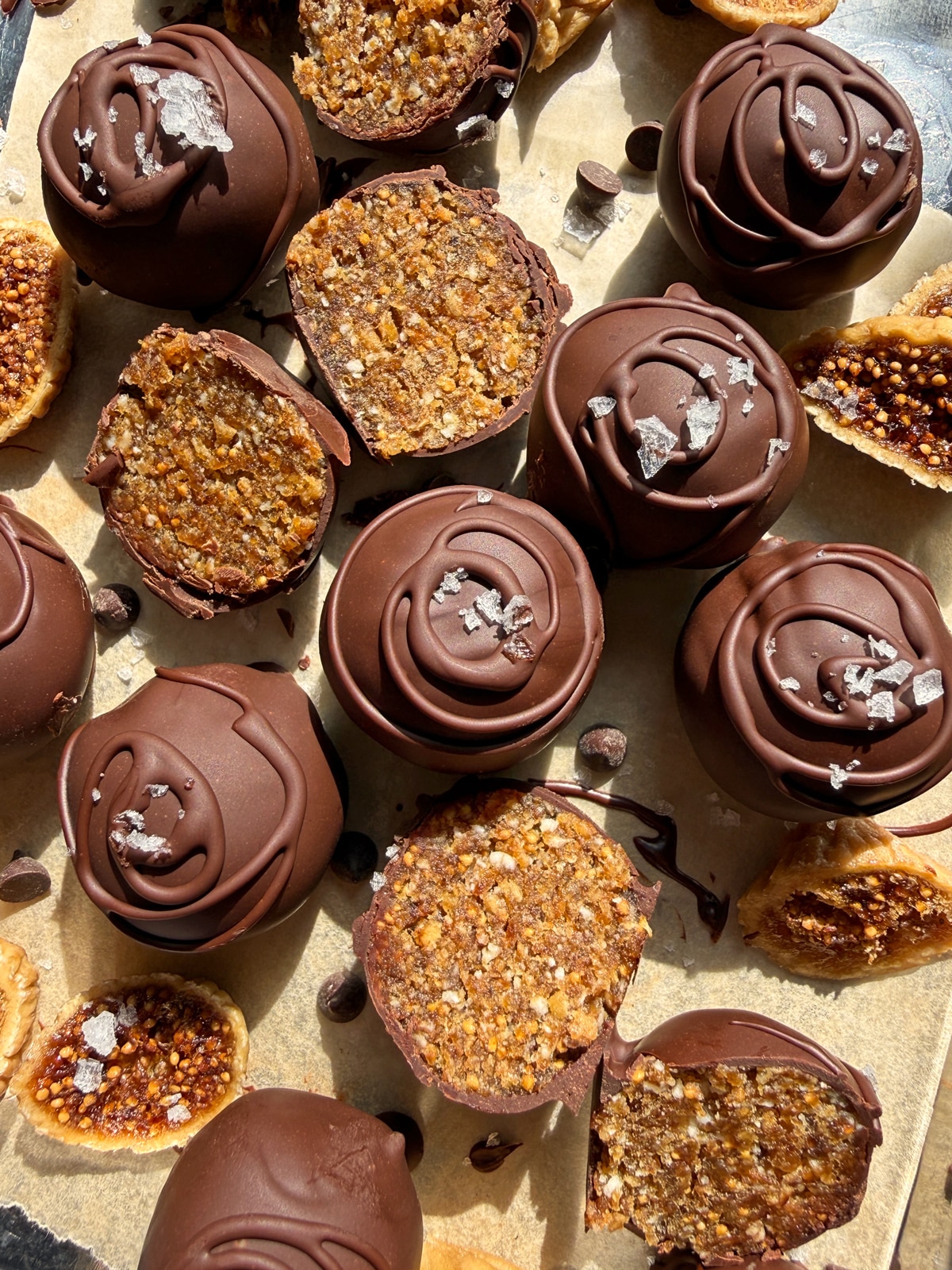 Top down view of truffles.