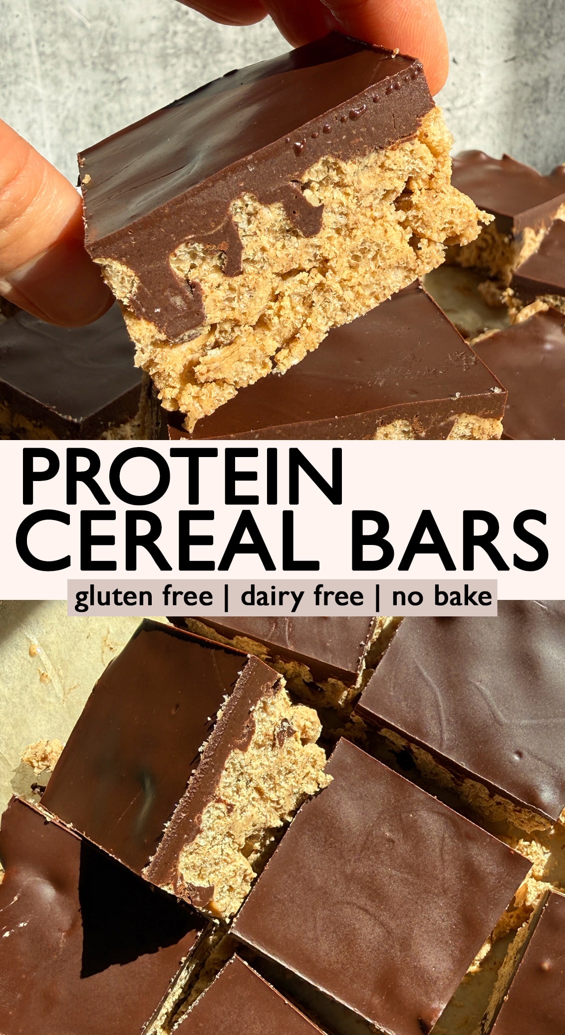 Pinterest image for protein cereal bars.