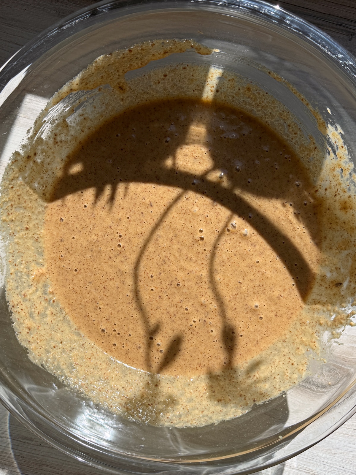 Batter in mixing bowl.