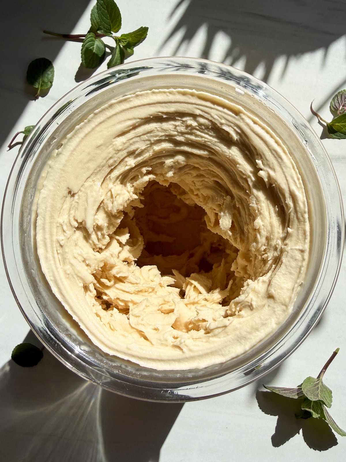 Protein ice cream after re-spinning.