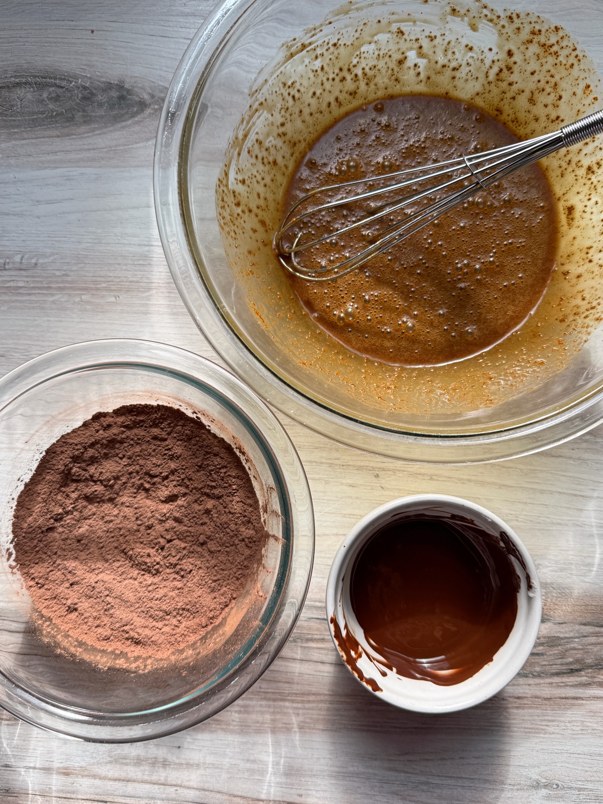 Making the batter.