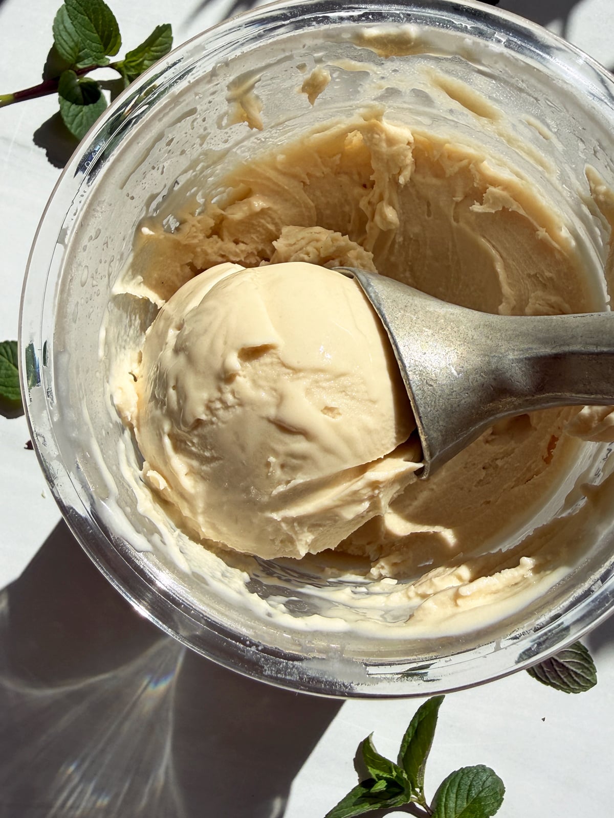 Scoop of ice cream.