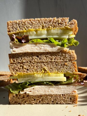 Bread used to make a sandwich.