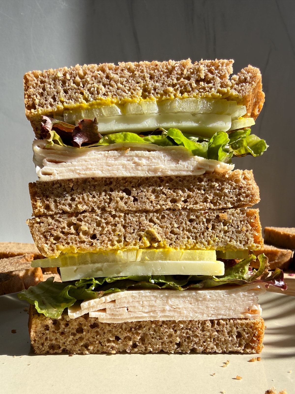 Bread used to make a sandwich.