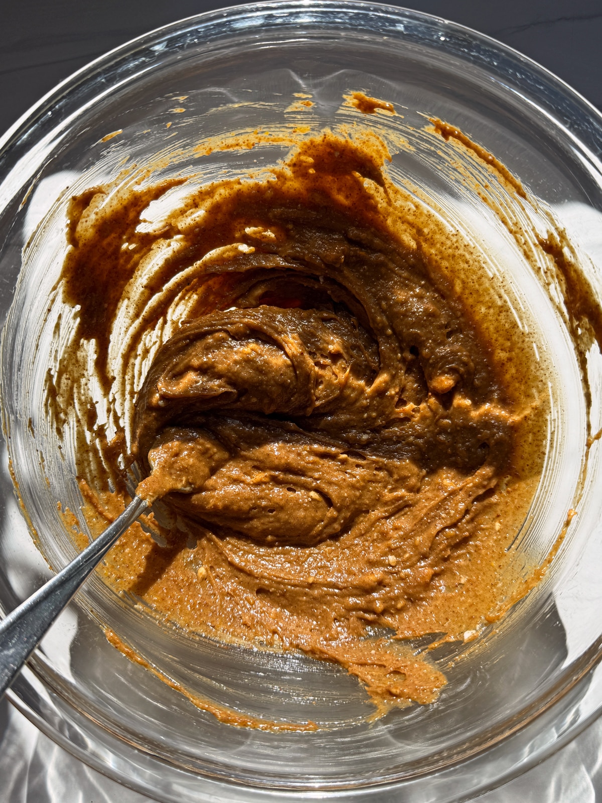 Combined wet cookie ingredients.