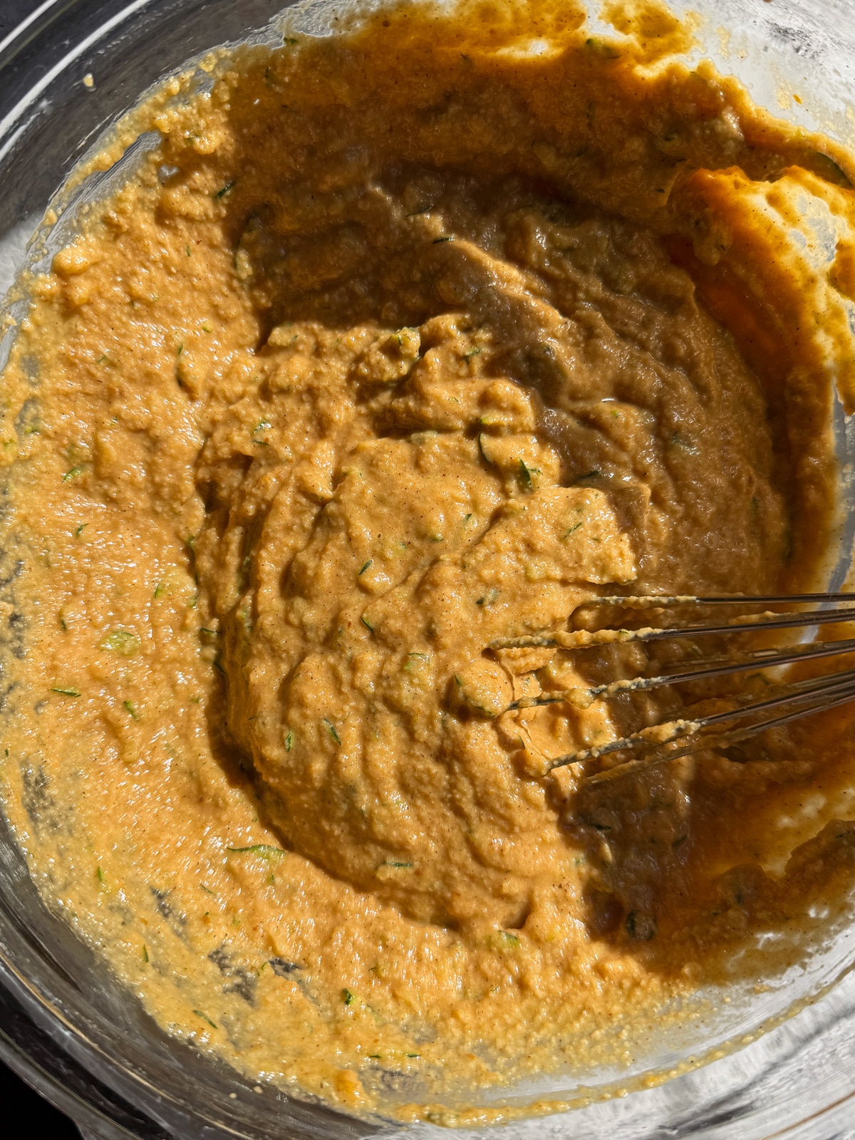 Batter in mixing bowl.