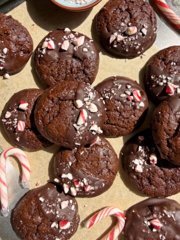 Paleo chocolate peppermint cookies.
