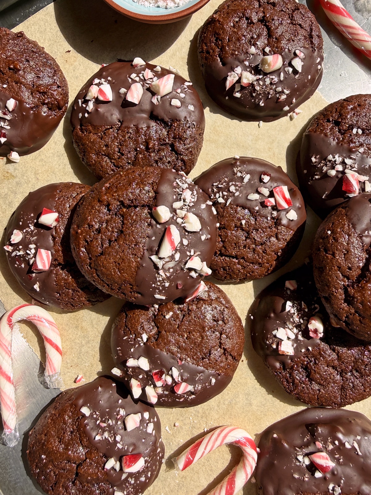 Paleo chocolate peppermint cookies.