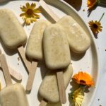 Top down view of lemon ice cream bars.