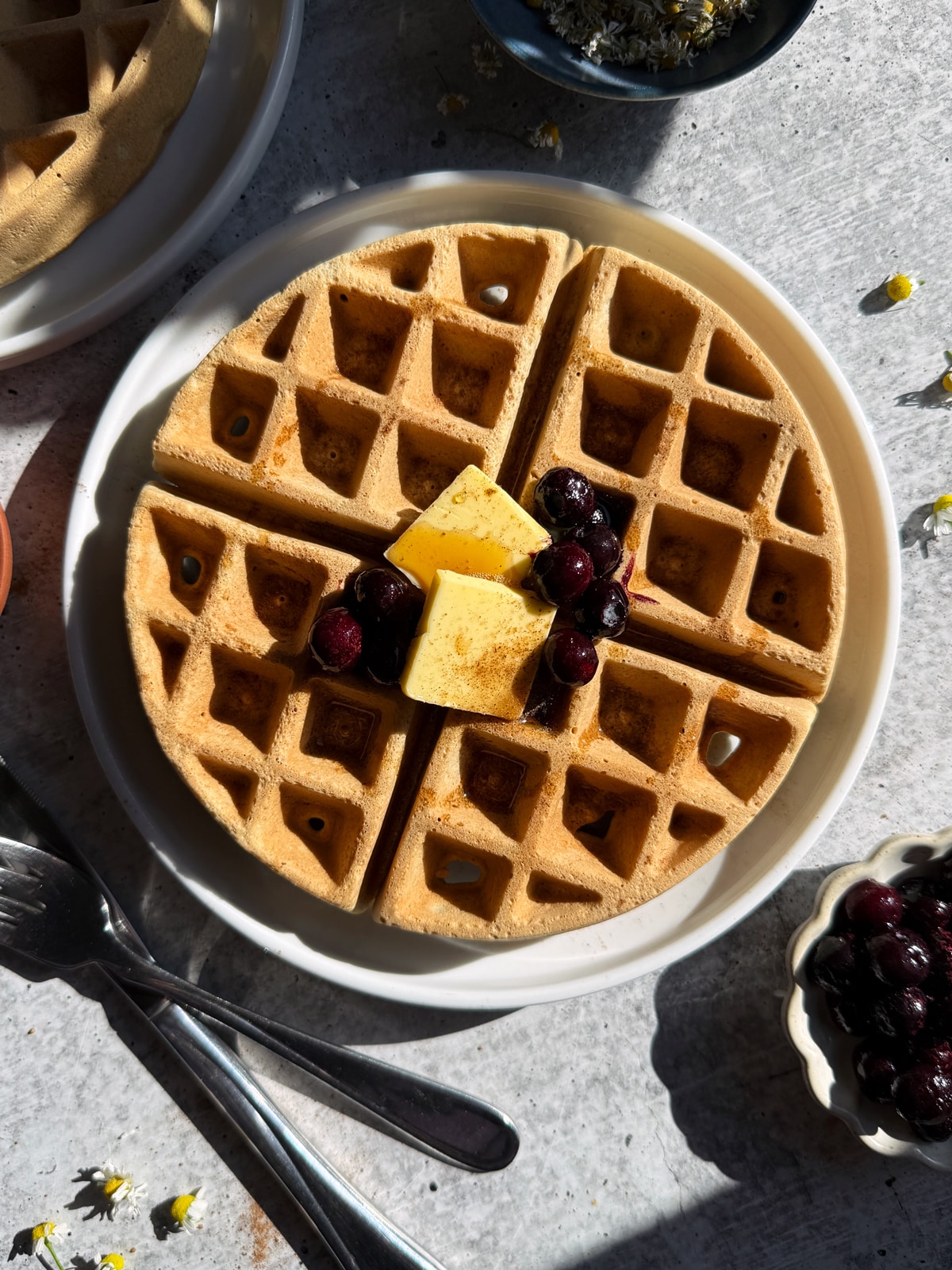 Homemade paleo tigernut waffles.