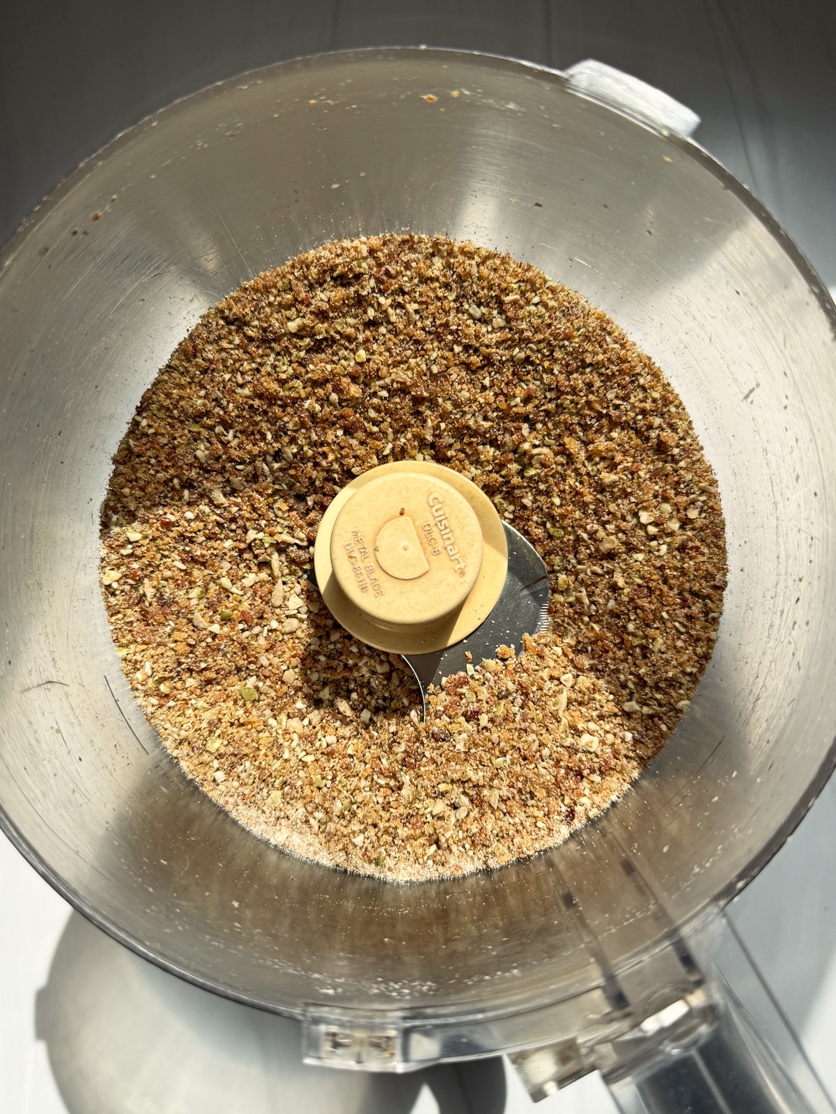 Blended dry ingredients in food processor.