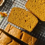 Sliced bread on wire cooling rack.
