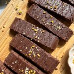 Top down view of protein bars.