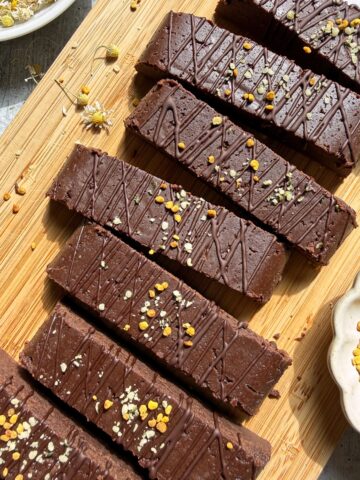 Top down view of protein bars.